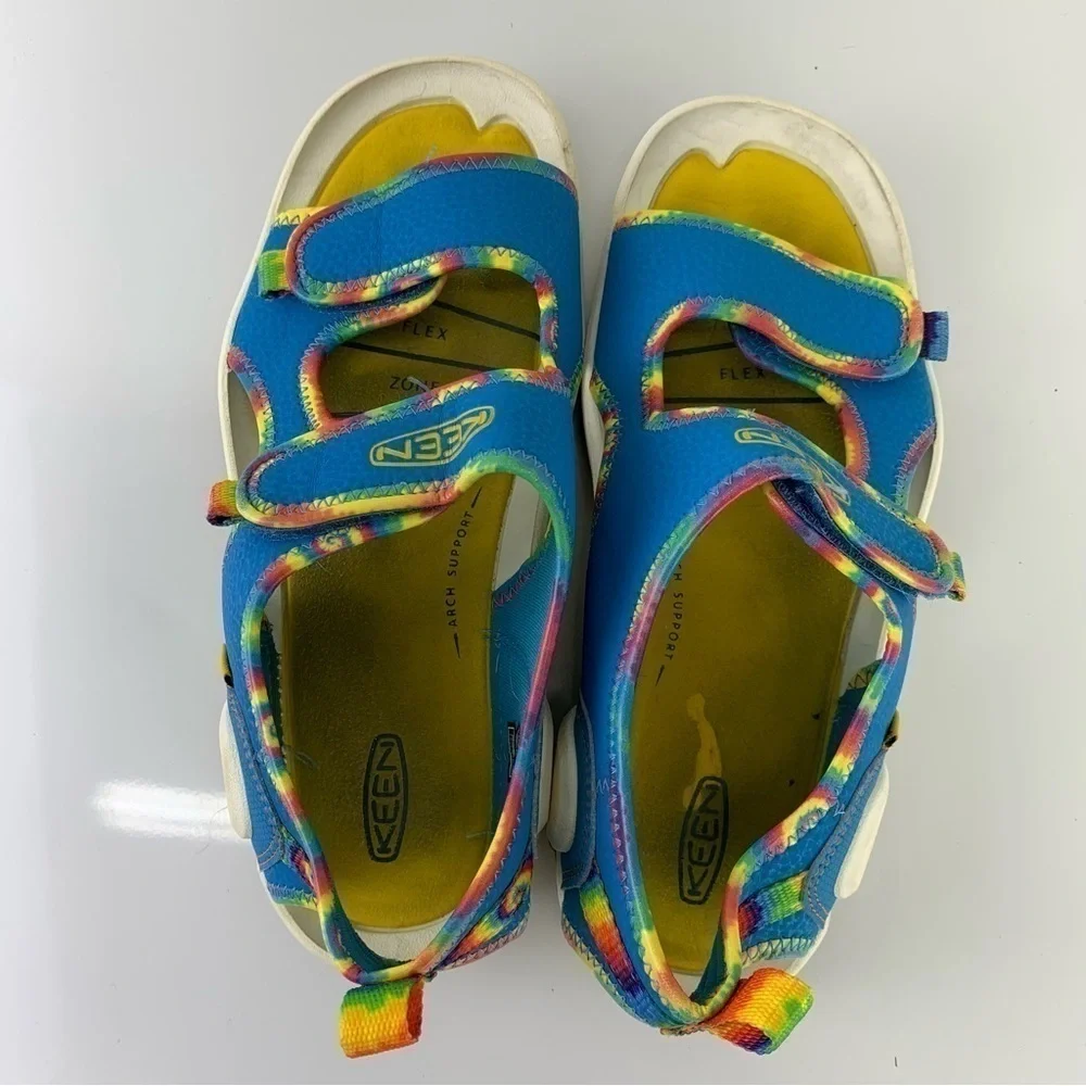 Keen big Kids summer water sandals tied dye blue 4 Knotch Creek Open Toe